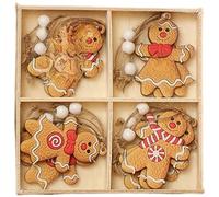 Set of 12 Wooden Faceless Old Man Christmas Pendants with Intricate Engraved Tree Designs for Seasonal Use (F)