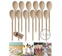 Set of 12 x 10" (250mm) Beechwood Wooden Spoon, Ideal for Baking, Decorating, Engraving