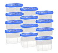 Set of 12 x 500ml Small Dehumidifier & Damp Absorber for Mold | Interior Dehumidifiers for Home, Bedroom, Wardrobe, Kitchen | Portable, Reusable Moisture Absorber & Powerful Condensation Remover