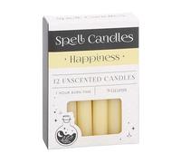 Set of 12 Yellow Spell Candles - Ritual Candles for Happiness, Positivity, and Herbal Magick - Something Different Candle Magic Supplies