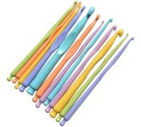 Set of 12pcs Plastic Colorful Crochet Hooks Knitting Needles Kit 2-10mm Weave Tools Excellentand Fashion