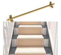 Set of 13 Brass Stair Rods for Carpet Runners - Decorative Fixed Rods with Oval Finials for Home Hotel Restaurant & Theater - Gold 40 Inch (102cm)