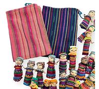 Set of 13 Guatemalan Handmade Worry Dolls with 2 Colourful Crafted Storage Bags | Worry Dolls for Girls | Worry Dolls for Boys | Anxiety Dolls | Worry Doll | Guatamalan Doll