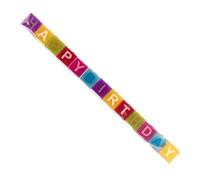 Set of 13 Happy Birthday Letter Cube Candles | Birthday Party Table Decoration | 3 x 3 cm Multi Coloured Square Candles with Letters (Bright)