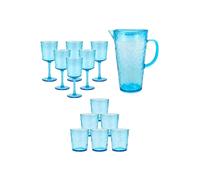 Set of 13 Lulworth Acrylic Drink Glass Set - Blue Bayside Blue One Size