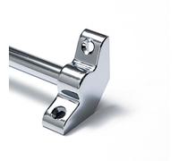 Set of 13 Simplicity Quality Stair Rods 3/8" x 28.5" Bar, Closed Plain Bracket Finial Endcaps (Polished Chrome)