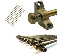 Set of 13, Stair Carpet Rods, Round Finials, Antique Brass Effect, Suitable for Carpet Runners Up to 70 Centimetre Wide. (Antique Brass)