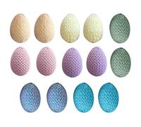 Set Of 14 Pastel Knitted Spring Decorations - Crochet Easter Eggs | Yarn Craft Eggs, Pastel Egg For Vase Filler, Wreath, Garland, And Party Favors For Home, Dining, Easter