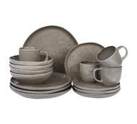 Set of 16 Dinnerware COSTMARY Stoneware Grey