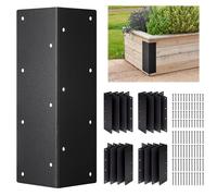 Set of 16 Raised Garden Corner Brackets, 11 inch Raised Bed Corner Brackets with Screws, Rust Resistant Metal Connectors for Furniture Flower Vegetable Planter, 3 inch Wide