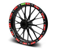 Set of 16 Wheel Rim Stickers for Motorcycle Car Rims Design Complete Set Rim Stickers for 15 Inch 16 Inch 17 Inch 18 Inch MR019 (Roulette, Matte)
