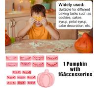 Set of 17 Mini Pumpkin Cookie Cutters DIY 3D Halloween Pumpkin Baking Mould Set for Party Muffins and Biscuits (One Size)