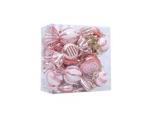 Set Of 18 Christmas Tree Decoration, Xmas Tree Decoration, Candy Canes Designs And Festival Color Combinations, Holiday Wedding Party Ornament (D)