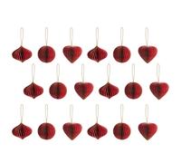 Beliani Set of 18 Christmas Tree Ornaments SUSA Paper Red, Red