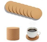 Set of 18 Cork Coasters, Diameter 100mm Cork Placemats, Round Drink Coasters for Tables, Durable and Absorbent Corks Coaster for Hot and Cold Beverages(Thickness 3mm)