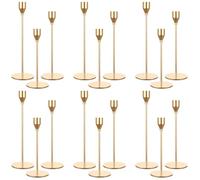 Set of 18 Gold Candlestick Holders for Taper Candles,Gold Candle Holder Fits 3/4 inch Thick Taper Candles,Tall Candlestick Holders for Wedding, Party Tabletop Decor, Home Decor, Candlelight Dinner