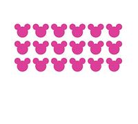 Set of 18 MICKEY MOUSE EARS wall art sticker decal, for baby boys, girls nursery, kids bedroom, laptop, PINK, 8 x 7 cm each