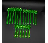 Set of 18 Plastic Spoons 12/18/21 cm Green