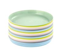Set of 18 x KALAS Kids' Plastic Plates, 19cm (7.5 Inches), Mixed Pastel Colours, Stackable, Dishwasher Safe