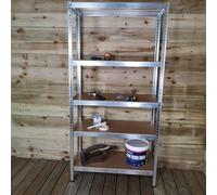 Set of 2 0.9m x 1.8m 5 Tier Heavy Duty Metal Shelving Storage Racking Unit