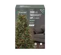 Set of 2,000 Multi-Coloured LED TreeBright Christmas Lights with optional 8hr on/16hr off Timer