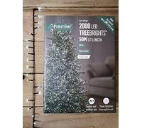 2000 LED (50m) Premier TreeBrights Christmas Tree Lights & TIMER in Cool White