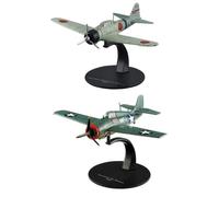 - Set of 2 1/72 combat aircraft compatible with Mitsubishi A6M2 ZERO 11 + GRUMMAN F6F - NG6 - G18+G19