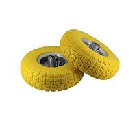 Set Of 2-10" Pneumatic Sack Truck Trolley Wheel Barrow Tyres - Tyre Garden Hand New Yellow | Emergency Replacement Tyre | Strong Durable Long Lasting