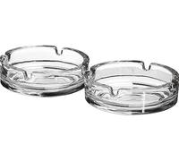 Set of 2 10cm Glass Round Ash Tray Ashtray