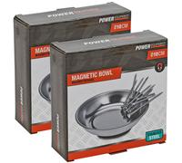 (Set of 2) 10cm Stainless Steel Magnetic Bowl for Screws & Small Tools