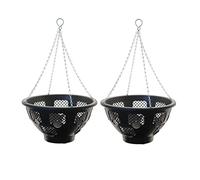 (Set of 2) 14" Easy Bloom Hanging Baskets Large Outdoor Garden Flower Planter