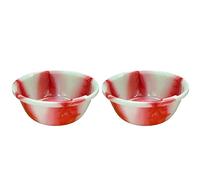 (Set of 2) - 14" Inch Tiedye Design Multipurpose Round Washing Up Bowl Wash Up Dish Washing Wash Tub Basin Tub Space Saving plastic wash tub For Travel Picnic Camping Kitchen Fruits vegetables (Red)