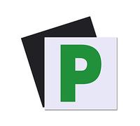 Set of 2-180mm x 180mm P Plates for New Drivers - Durable Waterproof and Fade-Resistant Vinyl - Simple to Apply