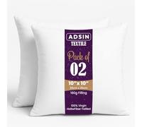 Set of 2-20cm x 20cm Odd Size Hollowfibre Cushion Pads New White Inners Stuffer Square Pillow Insert Sofa Throw Hypoallergenic (Pack of 2 | 8" x 8")