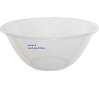 Set of 2 25cm Mixing Bowl Clear Plastic by WhiteFurze