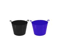 Set of 2-26L Litre Flexi Purple and Black - Robust Versatile Multipurpose Medium Flexi Tub Garden Home Flexible Plastic Storage Container Bucket Tub Trug Horse Feeder Flex Tub- MADE IN UK (26L Litre)