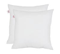 Set of 2-35cm x 35cm Hollowfibre New White Hollowfiber Cushion Pad Inner Stuffer Pillow Polyester Insert Square Hypoallergenic (Pack of 2 | 14" x 14")