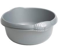 [SET OF 2] 36cm High Grade Round Plastic Washing Up Bowl Strong and Durable with Integral Handle 10L Capacity Sink Tidy Kitchen Bowls Basin for Inside Sink