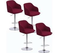 Set of 2/4/6/1 Curved Bar Stool Slipcovers with Backs and Arms, Stretch Swivel High Chair Protector for Counter Kitchen Dining Room Pub Cover