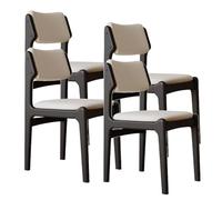Set of 2/4/6 Dining Chairs, Rubberwood Legs, Scratch-Resistant Leather Cushions, Perfect for Kitchens, Dining Rooms, Living Rooms, and Offices, Stylish Black Design