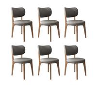 Set of 2/4/6 Solid Wood Dining Chairs with table Backrest Soft Seat Easy to Install Ideal for Restaurants & Kitchens Light Walnut + Dark Gray h
