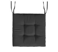 Set of 2 4 6 Thick Square Chair Pads with Ties Cozy Dining Seat Cushions for Kitchen Outdoor Home Office Black 45cm Perfect for Comfort & Style
