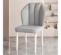 Set of 2/4 Mid Century Modern Faux Leather Dining Chairs, Armless Metal Legs, Stylish Accent Chairs for Kitchen, Dining Room & Office, No Wheels