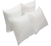 Set of 2 40 x 40 cm Hypoallergenic Cushion Pad Stuffer Pillow Insert Sham Square Hollowfibre, Standard/White - MADE IN UK (Pack of 2 | 16" x 16")