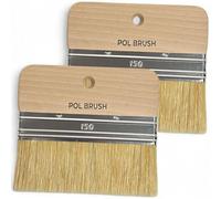 Set of 2 6 Inch Flat Paddle Paint Brushes - High European Quality - Natural Bristles No Handle - for Home, Wood, Walls, Art, Trim & Furniture - for Acrylic, Oil, Stain, Chalk & Latex Paints