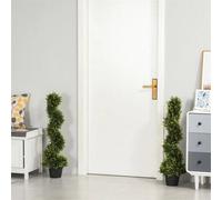 Set Of 2 90Cm/3Ft Artificial Spiral Topiary Trees W/ Pot Fake Plant