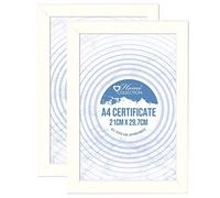 (Set of 2) A4 White Photo Frame Glass Front Picture Frames Certificate Frame Portrait Wall Mountable or Tabletop Modern Frame Picture Display Wall Gallery For Home Office Wall Decor