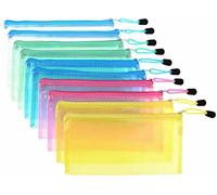 [Set of 2] A6 Zipper Pouch Case Storage Document Wallet Travel Receipts Zip Lock Bags Pouch with Zipper for Cosmetics Cases Organisers Offices Supplies Travel Accessories (Clear Mesh Wallet)