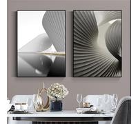 Set of 2-Abstract Black White Canvas Painting Minimalist Light Luxury Posters and Prints Wall Pictures for Living Bedroom Office Room Decoration-40 * 60cm (Unframed)