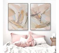 Set of 2 Abstract Pink Modern Poster Soft Pastel Art Blush Pink Wall Art Prints Nordic Wall Art Canvas Painting Bedroom Office Home Room Decoration-50 * 70cm (Unframed Print)